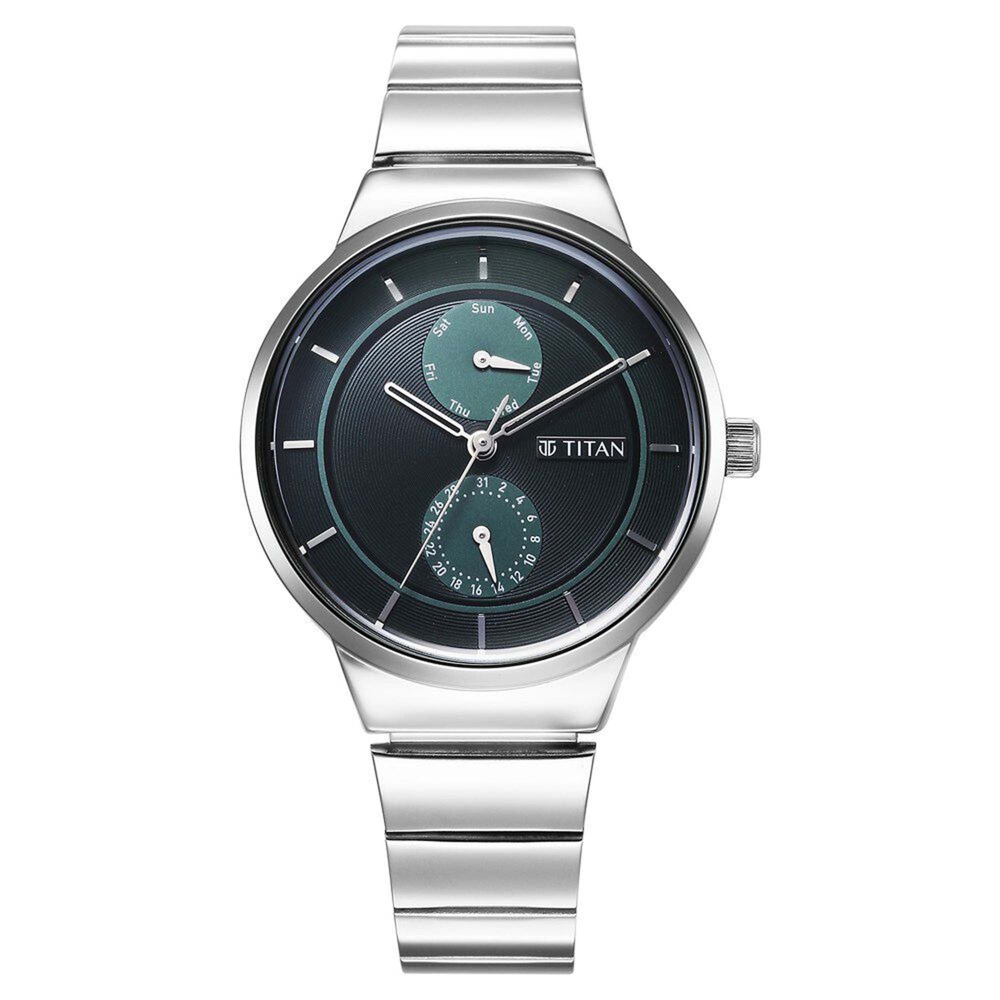 Titan Neo Multifunction Pink Dial Silver Color Stainless Steel Strap Watch For Women(2761SM02)