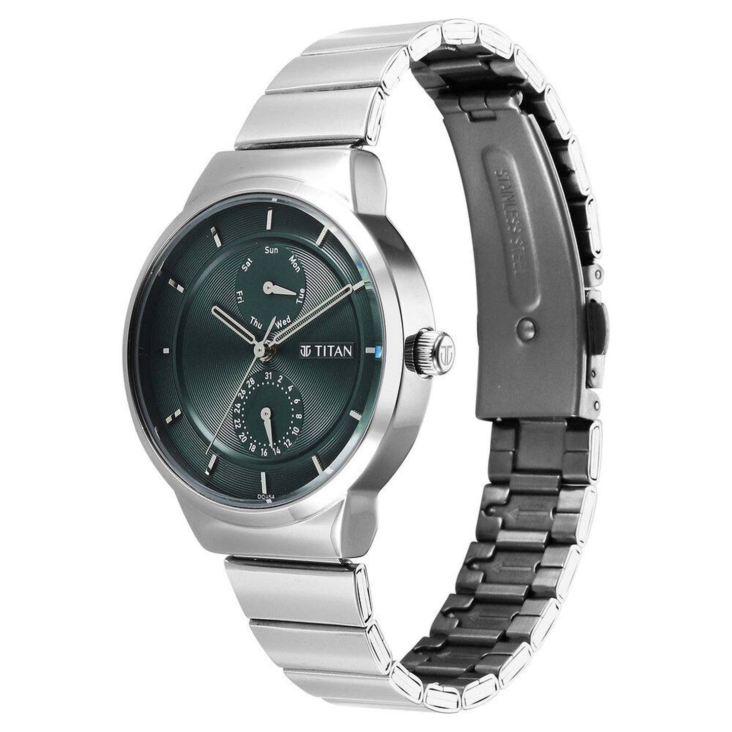 Titan Neo Multifunction Pink Dial Silver Color Stainless Steel Strap Watch For Women(2761SM02)