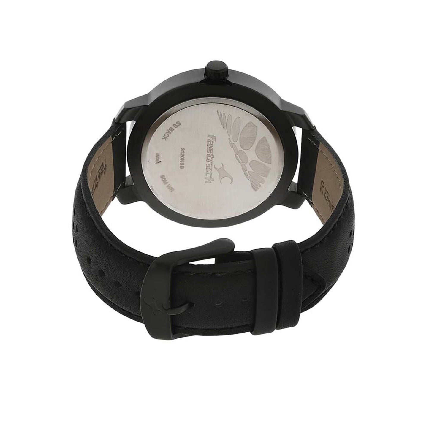 Fastrack Quartz Analog Black Dial Leather Strap Watch for Guys