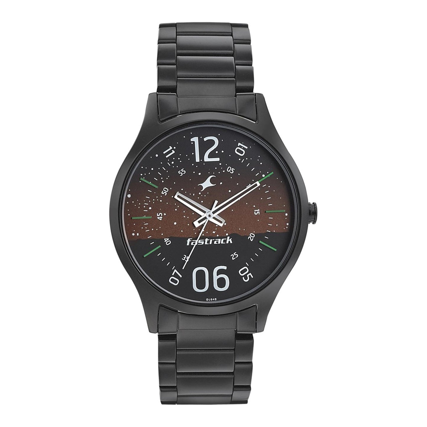 Fastrack Space Rover Quartz Analog Brown Dial Stainless Steel Strap Watch for Guys 3184NM01