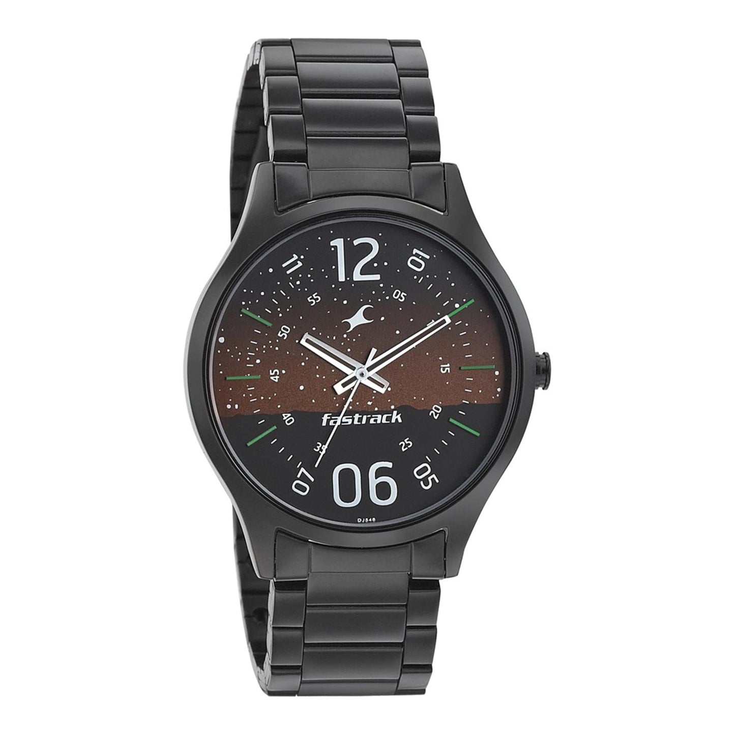 Fastrack Space Rover Quartz Analog Brown Dial Stainless Steel Strap Watch for Guys 3184NM01