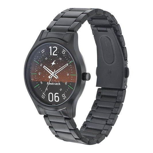 Fastrack Space Rover Quartz Analog Brown Dial Stainless Steel Strap Watch for Guys 3184NM01