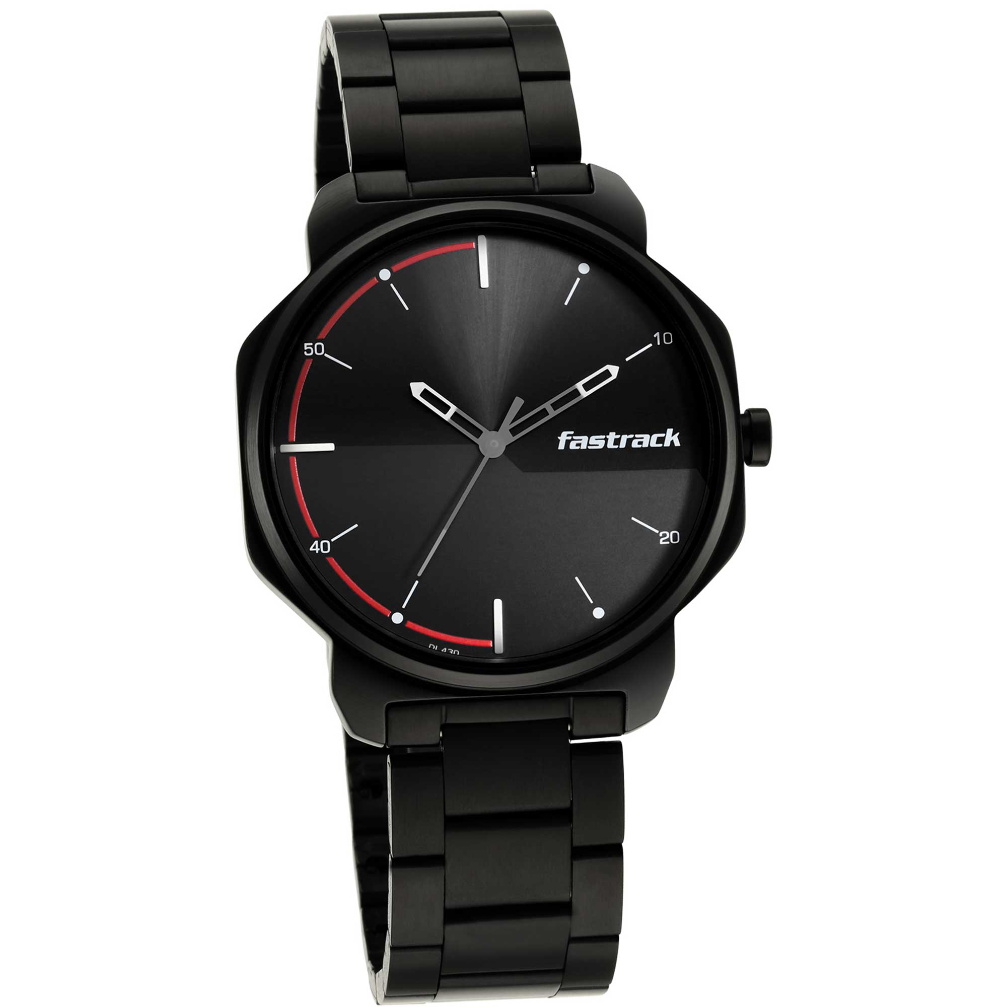 Fastrack Stunners Quartz Analog Black Dial Metal Strap Watch for Guys 3254NM01