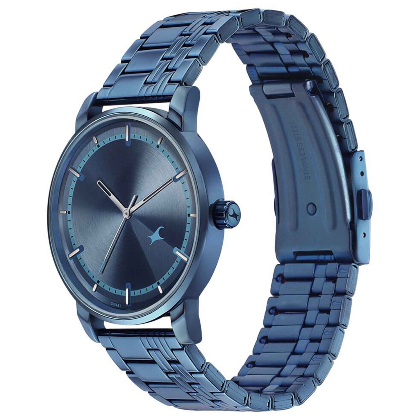 Fastrack Style Up Blue Dial Stainless Steel Strap Watch for Guys