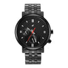 Fastrack Tick Tock Quartz Alog Black Dial Metal Strap Watch for Guys 3287NM01