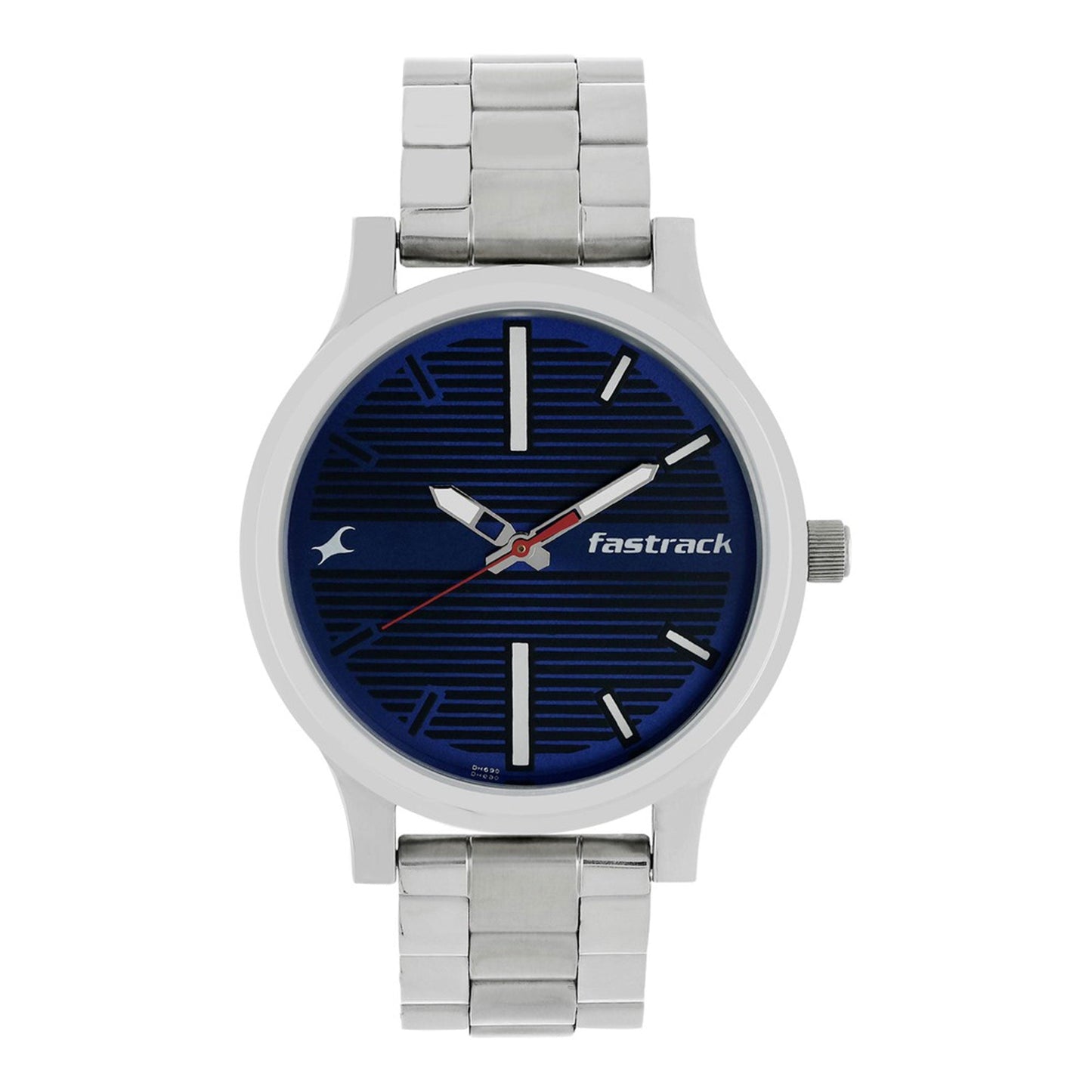 Fastrack Fundamentals Quartz Analog Blue Dial Stainless Steel Strap Watch for Guys 38051SM03