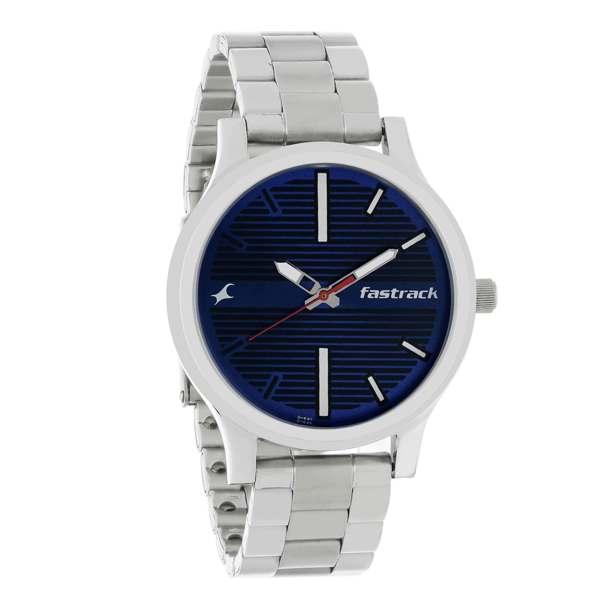 Fastrack Fundamentals Quartz Analog Blue Dial Stainless Steel Strap Watch for Guys 38051SM03