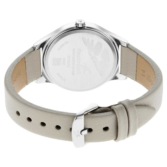 Fastrack Stunners Quartz Analog White Dial Leather Strap Watch for Girls 6152SL06