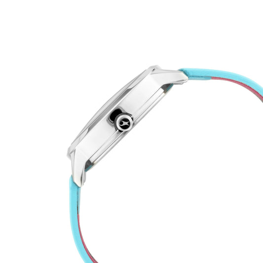 Fastrack Fit Outs Quartz Analog with Date Multicoloured Dial Leather Strap Watch for Girls
