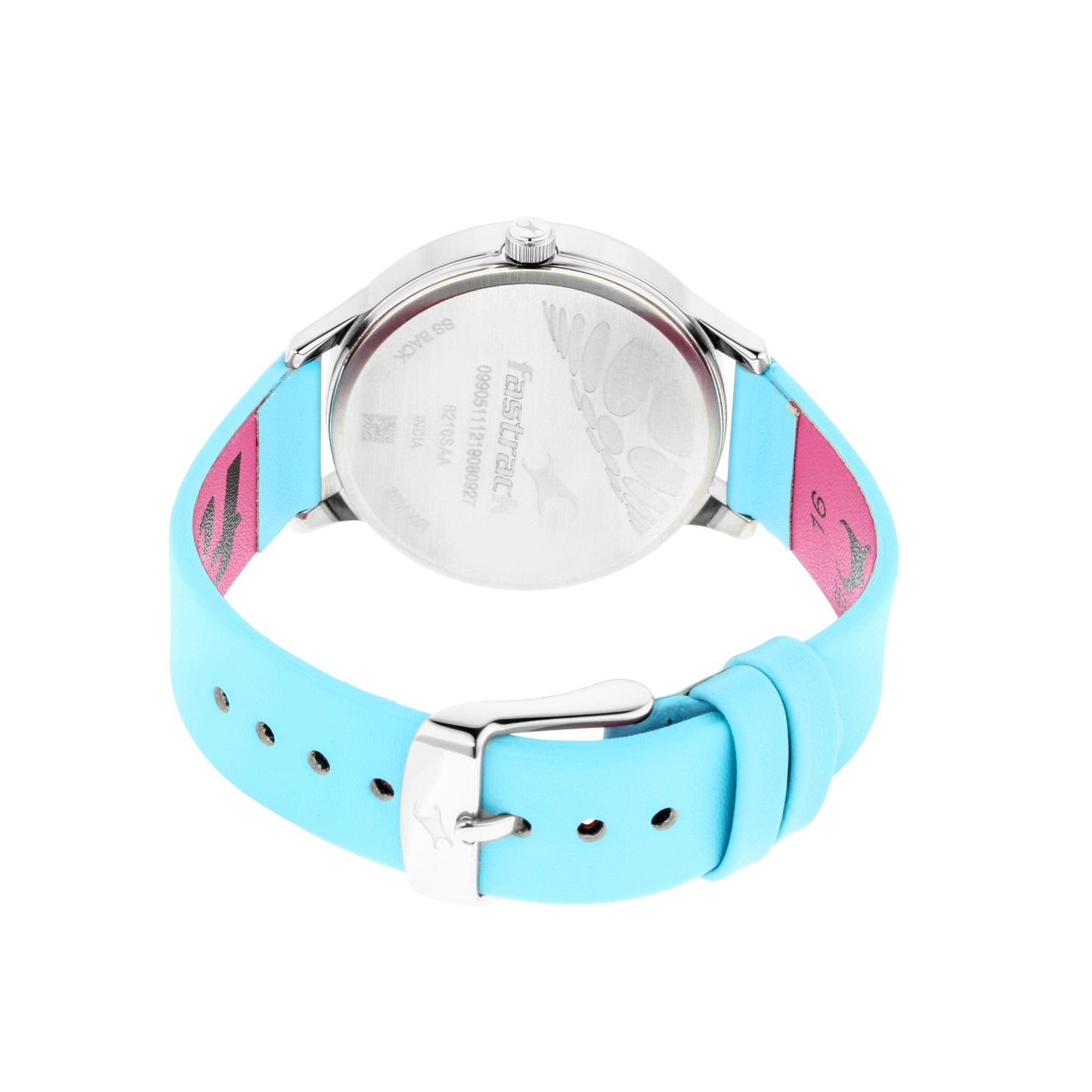 Fastrack Fit Outs Quartz Analog with Date Multicoloured Dial Leather Strap Watch for Girls