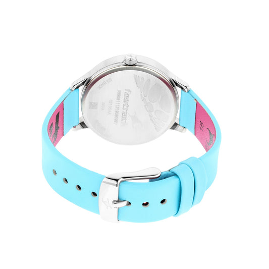 Fastrack Fit Outs Quartz Analog with Date Multicoloured Dial Leather Strap Watch for Girls