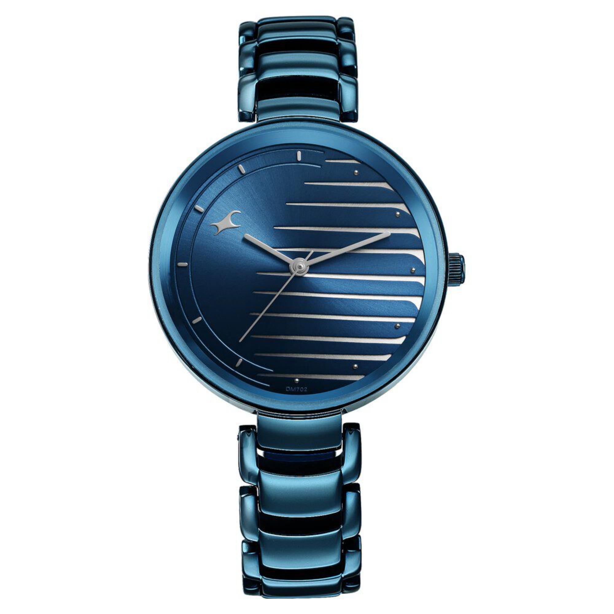 Fastrack Style Up Quartz Analog Blue Dial Metal Strap Watch for Girls 6216QM02