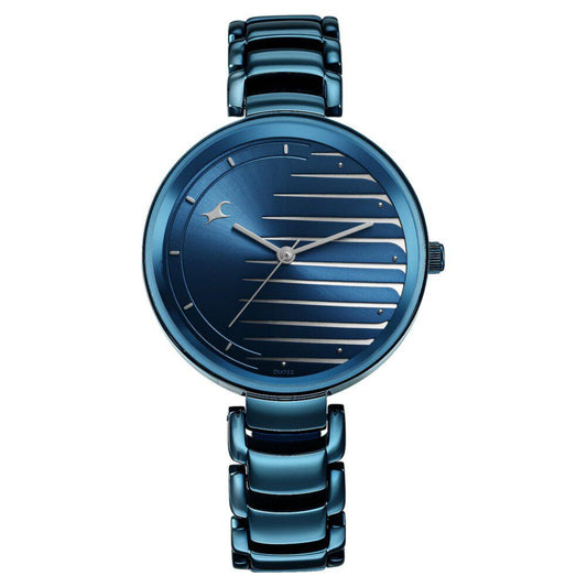 Fastrack Style Up Quartz Analog Blue Dial Metal Strap Watch for Girls 6216QM02
