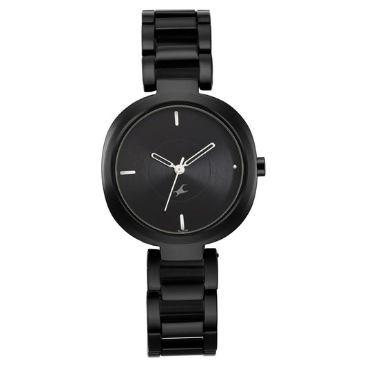 Fastrack Stunners Quartz Analog Black Dial Metal Strap Watch for Girls 6247NM01