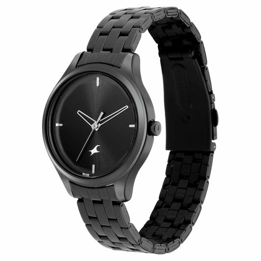 Fastrack Stunners Quartz Analog Black Dial Metal Strap Watch for Girls 6248NM01