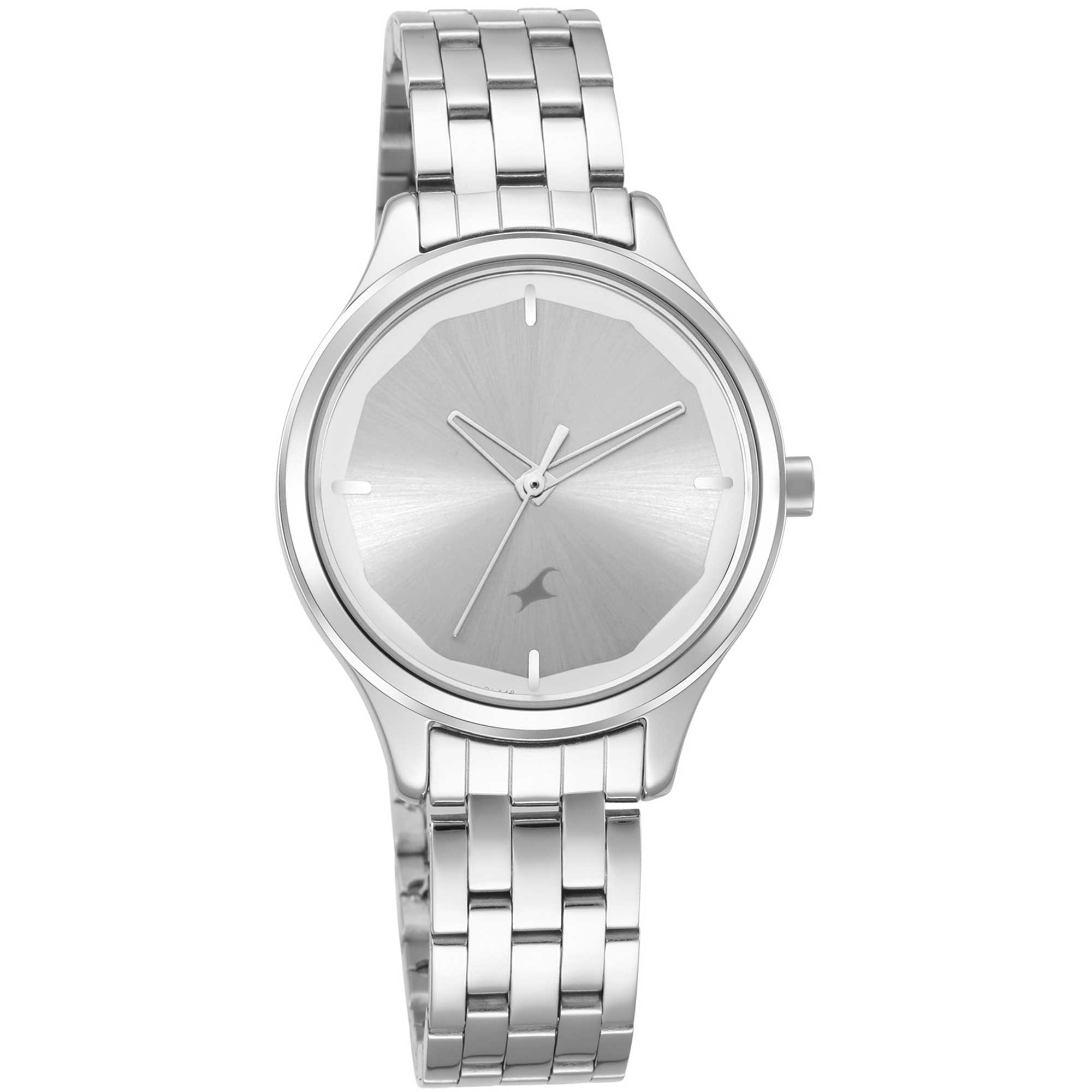 Fastrack Stunners Quartz Analog Silver Dial Metal Strap Watch for Girls 6248SM01