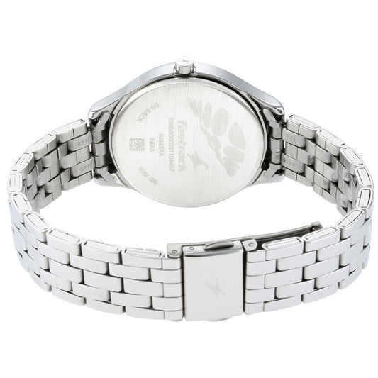 Fastrack Stunners Quartz Analog Silver Dial Metal Strap Watch for Girls 6248SM01