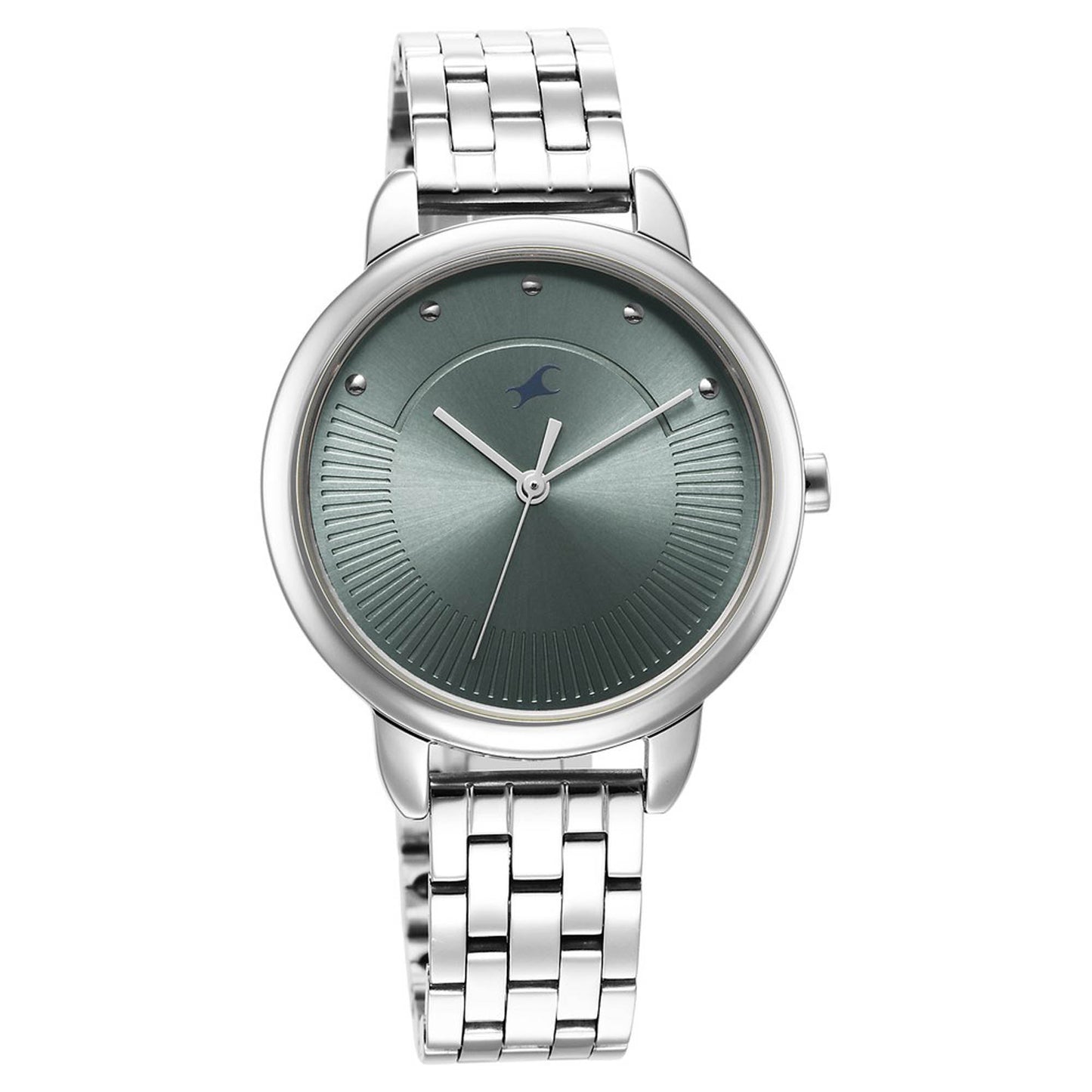 Fastrack Stunners Quartz Analog Blue Dial Metal Strap Watch for Girls