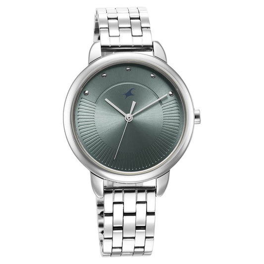 Fastrack Stunners Quartz Analog Blue Dial Metal Strap Watch for Girls