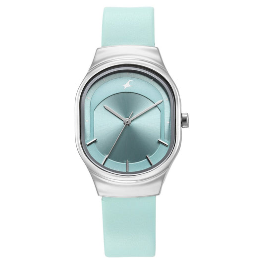 Fastrack Snob X Blue Dial Leather Strap Watch for Girls 6283SL01