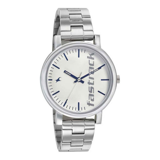 Fastrack Quartz Analog White Dial Stainless Steel Strap Watch for Girls 68010SM01