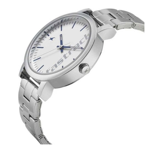 Fastrack Quartz Analog White Dial Stainless Steel Strap Watch for Girls 68010SM01