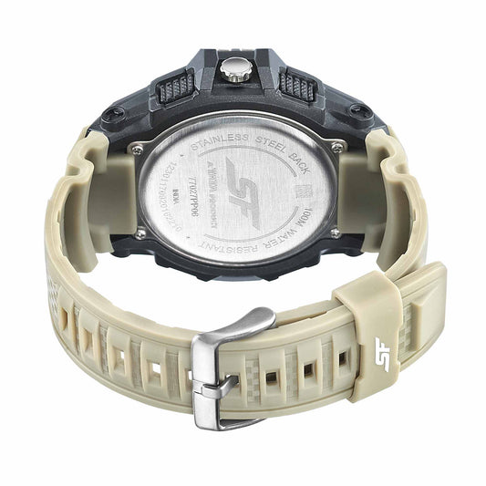 SF Carbon Series Quartz Digital Analog Digital Black Dial Green Polyurethane Strap Watch For Men