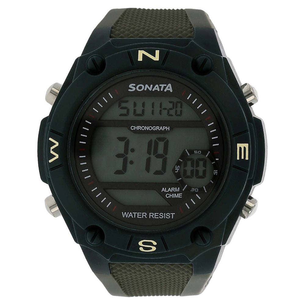 SF Digital Dial Grey Plastic Strap Watch for Men 77033PP01