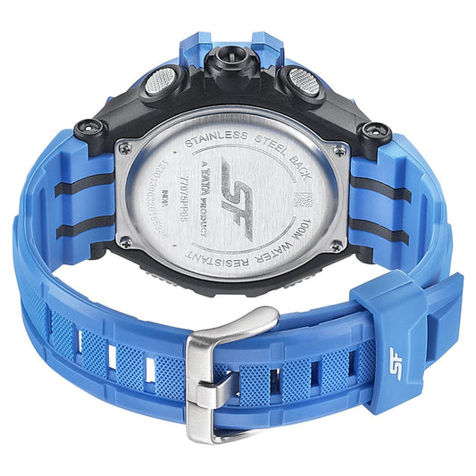 SF Digital Dial Blue PU Strap Watch for Men