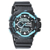 SF Quartz Digital Analog Digital Black Dial PU Strap Watch for Men 77118PP05