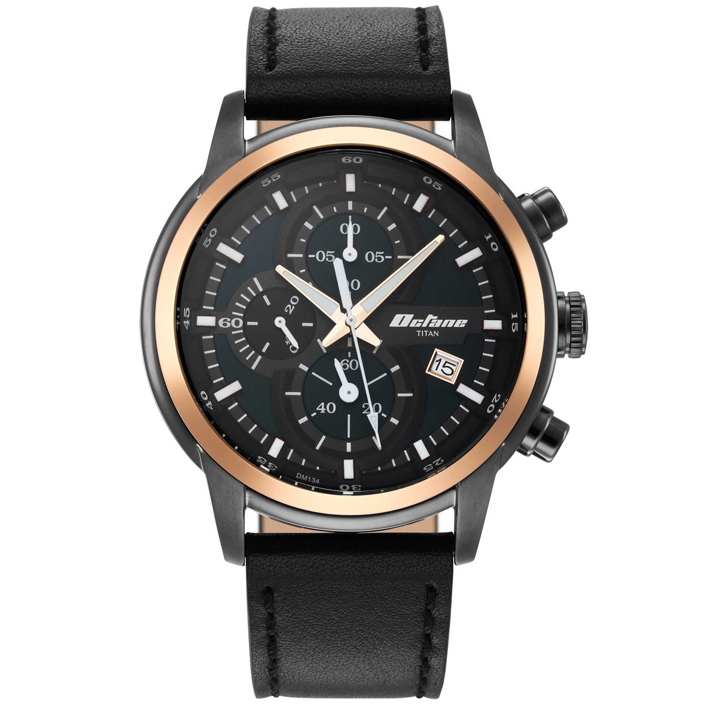 Titan Octane Silver Dial Chronograph Watch for Men 90086KL03