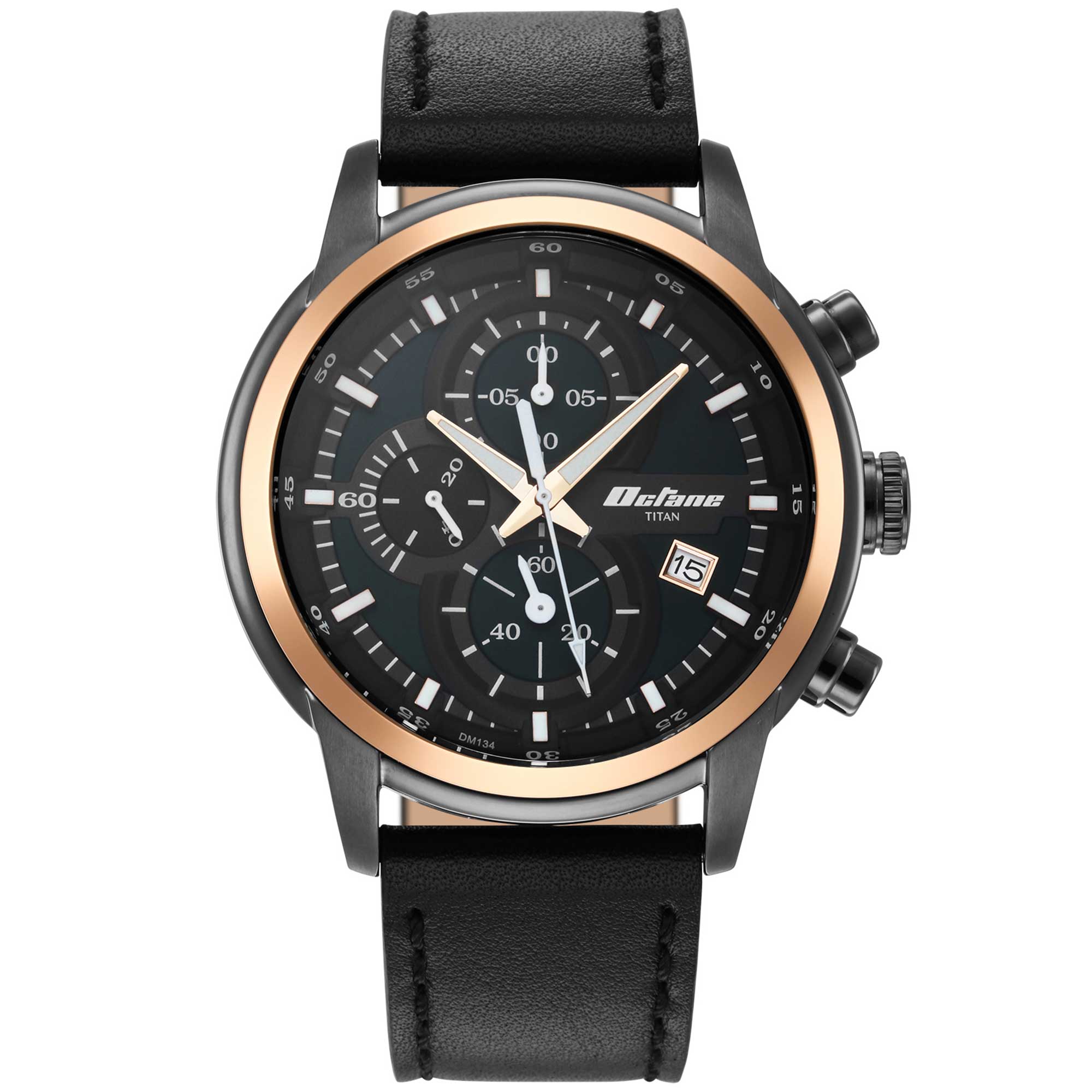 Titan Octane Silver Dial Chronograph Watch for Men 90086KL03