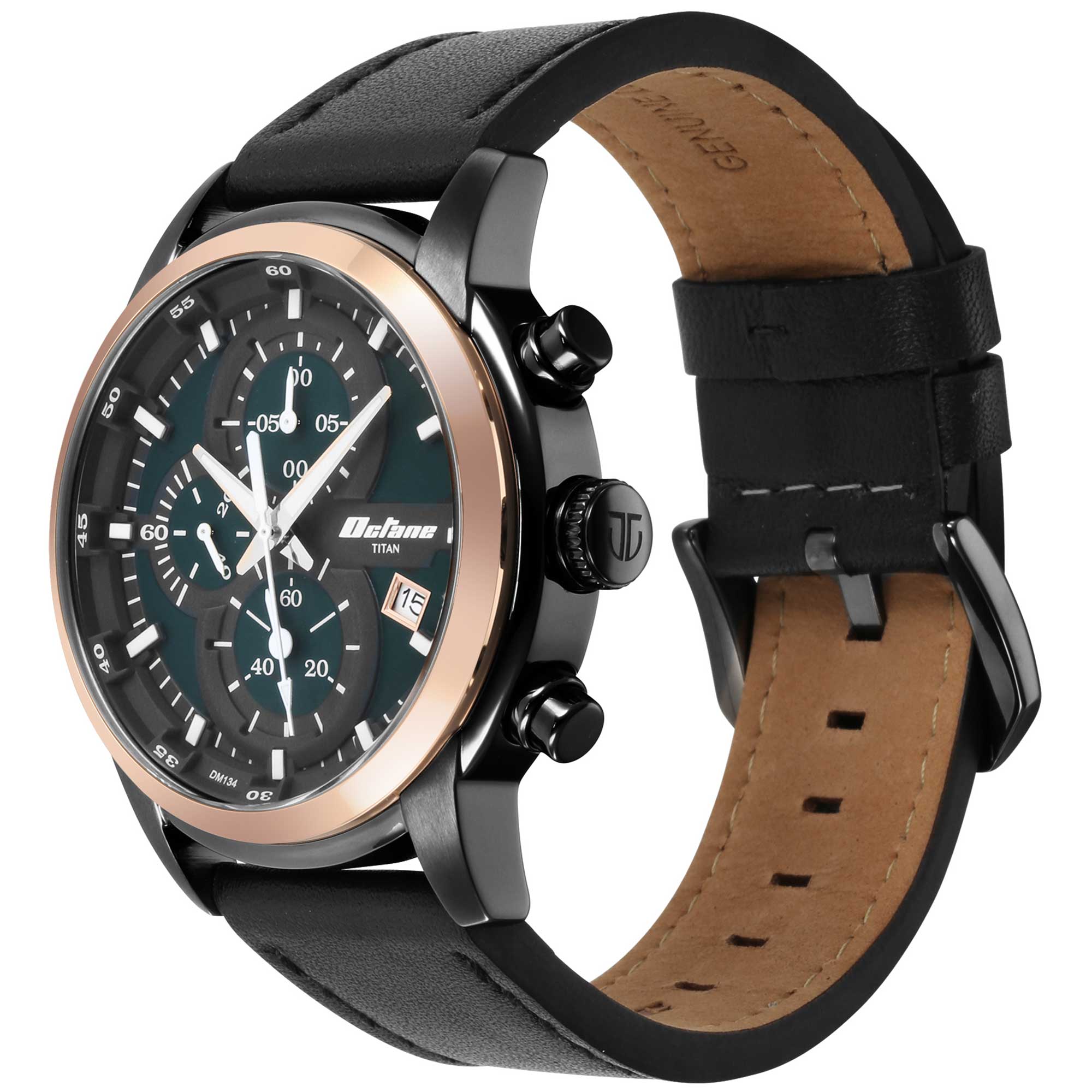 Titan Octane Silver Dial Chronograph Watch for Men 90086KL03