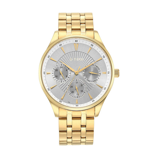 Opulent Silver Dial Multifunction Watch for Men 90127YM04