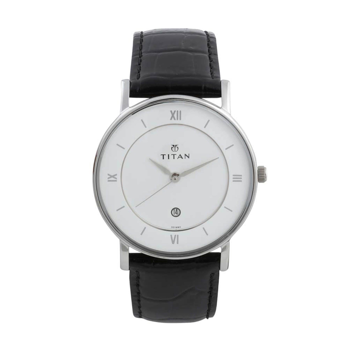Titan Classic White Dial Analog with Date Leather Strap watch for Men
