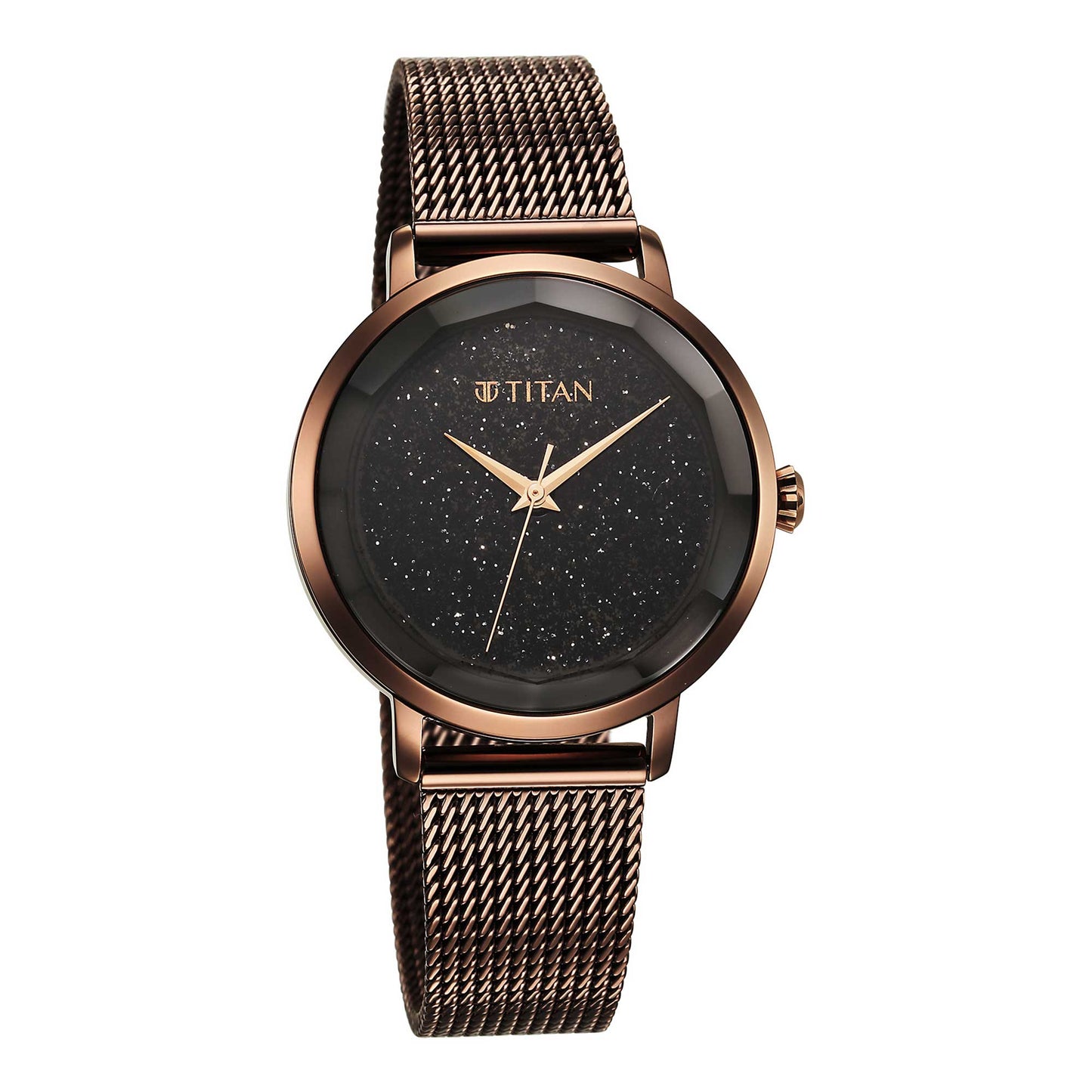 Titan Workwear Quartz Analog Black Dial Stainless Steel Strap Watch for Women