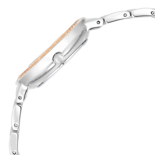 Titan Raga Showstopper Quartz Analog Silver Round Dial Two Toned Metal Strap Watch For Women 95282KM01