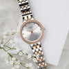 Titan Raga Showstopper Quartz Analog Silver Round Dial Two Toned Metal Strap Watch For Women 95282KM01