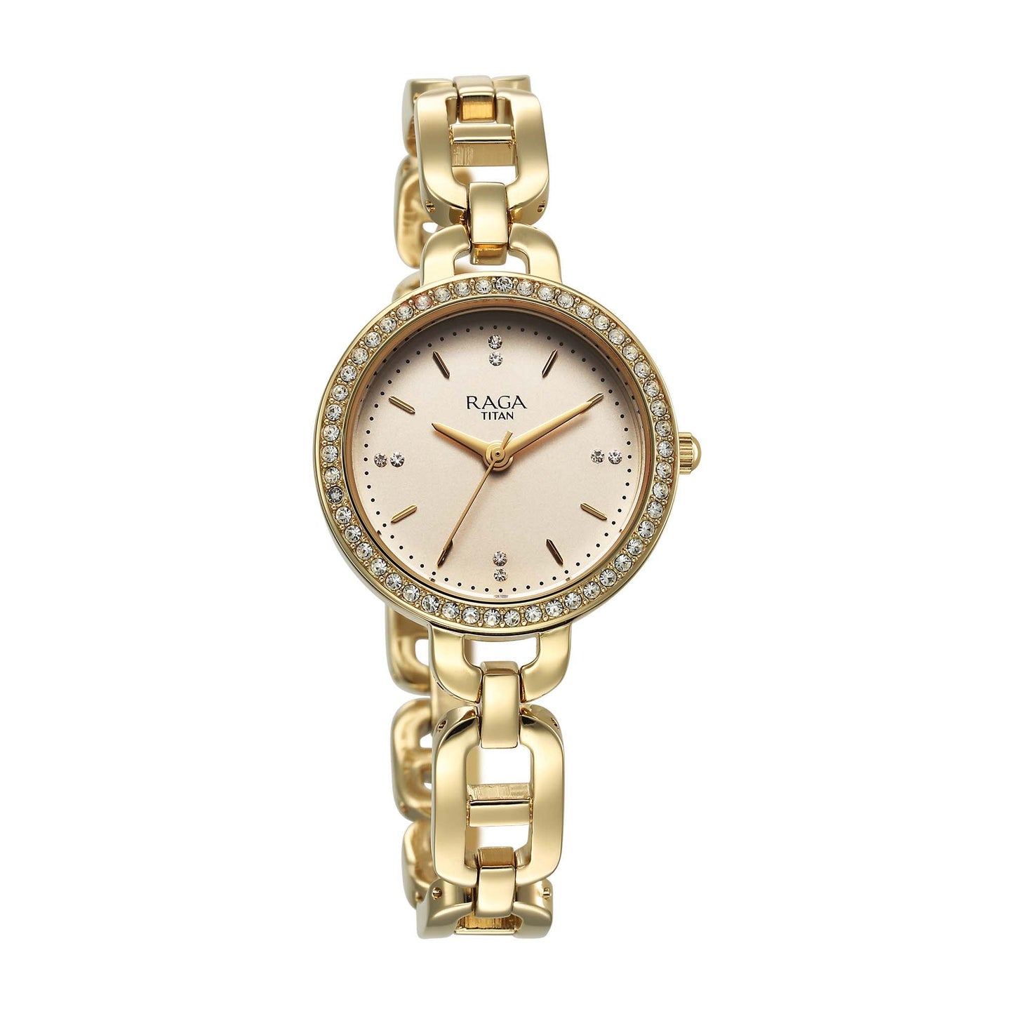 Titan Raga Showstopper 2.0 Quartz Analog Gold Dial  Gold Color Stainless Steel Strap Watch For Women