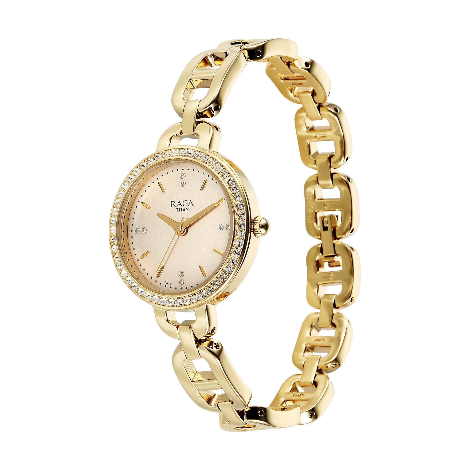 Titan Raga Showstopper 2.0 Quartz Analog Gold Dial  Gold Color Stainless Steel Strap Watch For Women