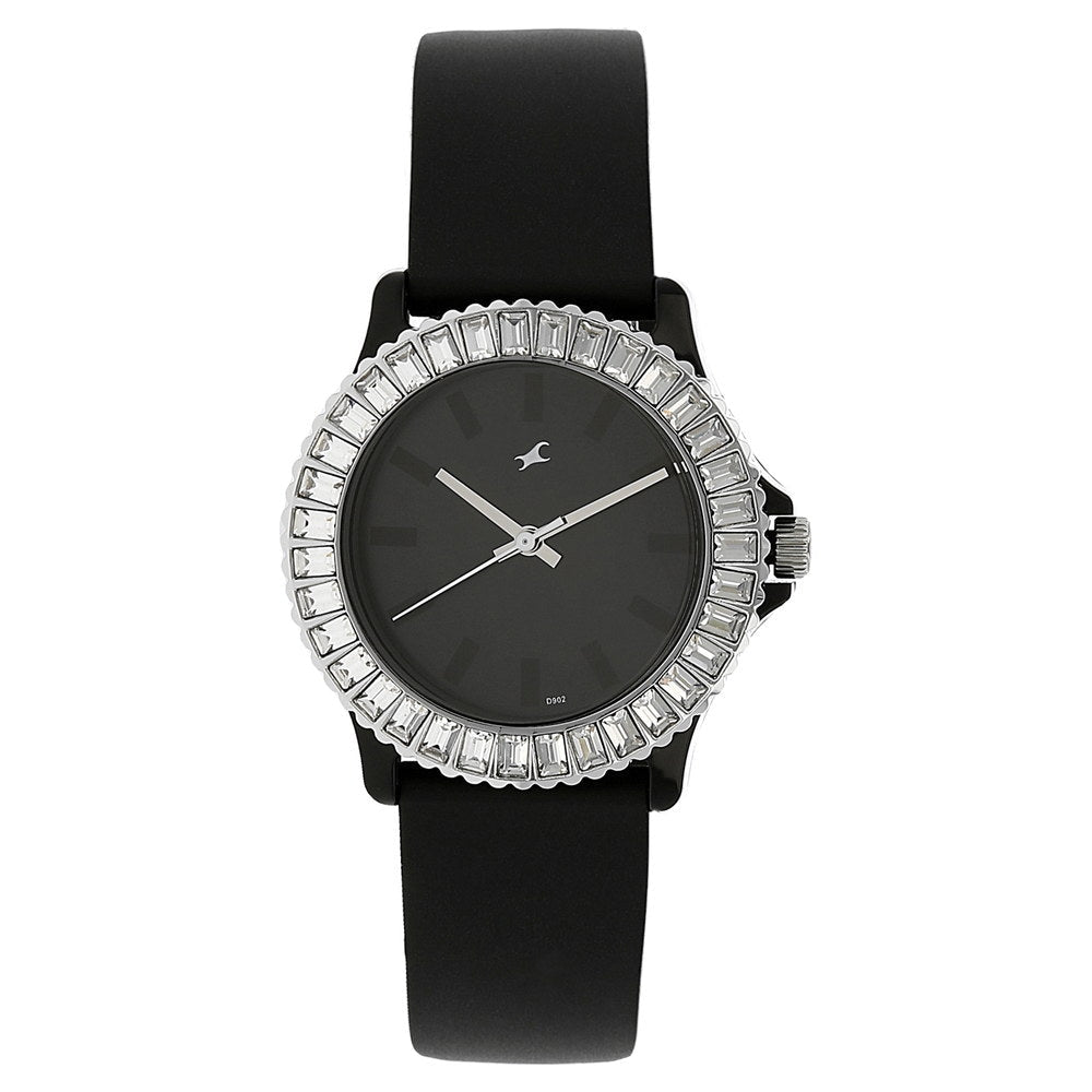 Fastrack Quartz Analog Black Dial Plastic Strap Watch for Girls 9827PP02